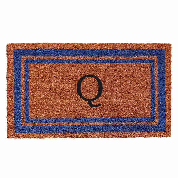 Calloway Mills Monogram Door Mat, Natural, Blue, 18 in W x 30 in L 152971830Q - main